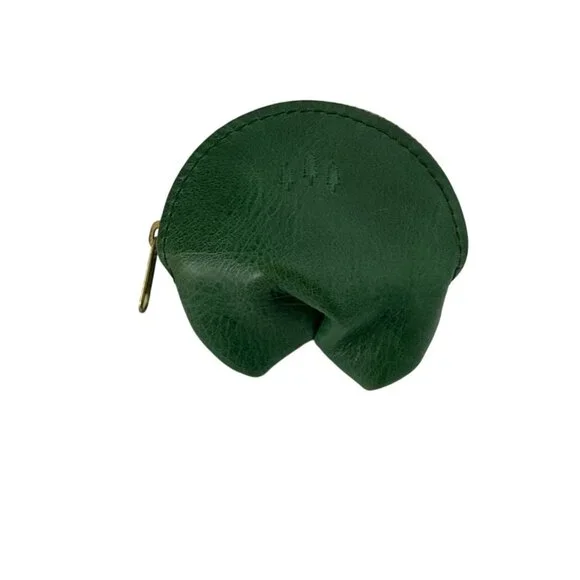Portland Leather Goods Fortune Cookie Coin Pouch Charm Emerald Green - Picture 4 of 9